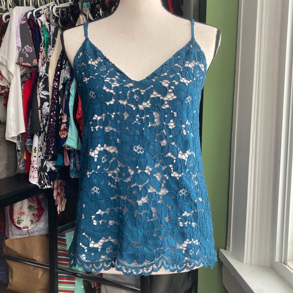 Women's Babaton Teal Lace Tank Top Size S